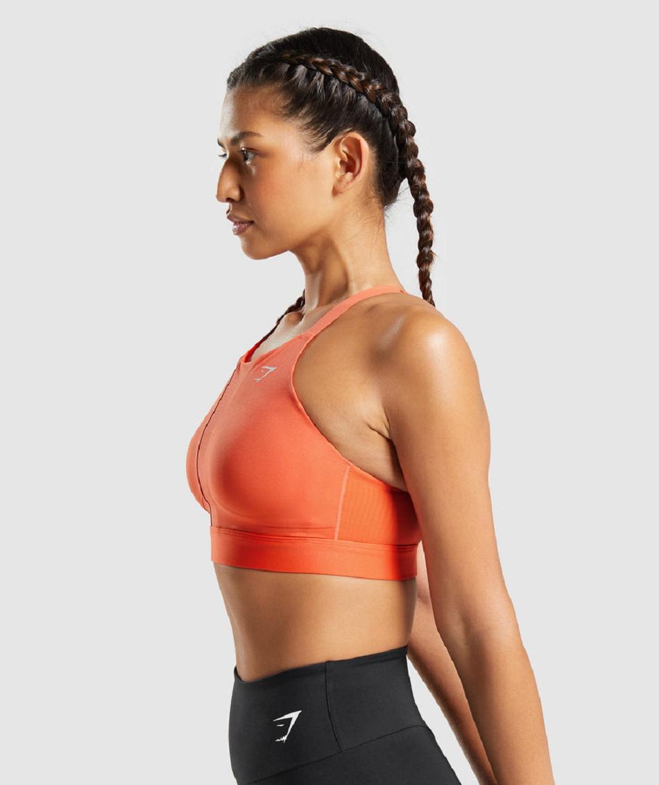 Gymshark Mesh Neckline 2.0 Ženske Sportski Grudnjak Narančaste | HR 3429AHK